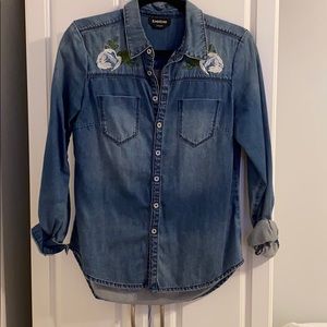 Bebe denim button down shirt